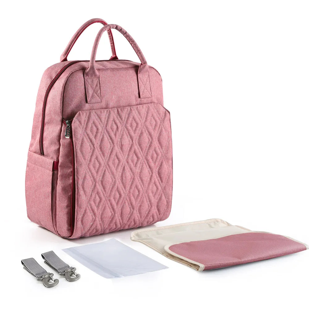 Large Capacity Baby Diaper Backpack That Converts To A Changing Pad for Travel Maternity Nappy Care Bag and Mommy Stroller Bag