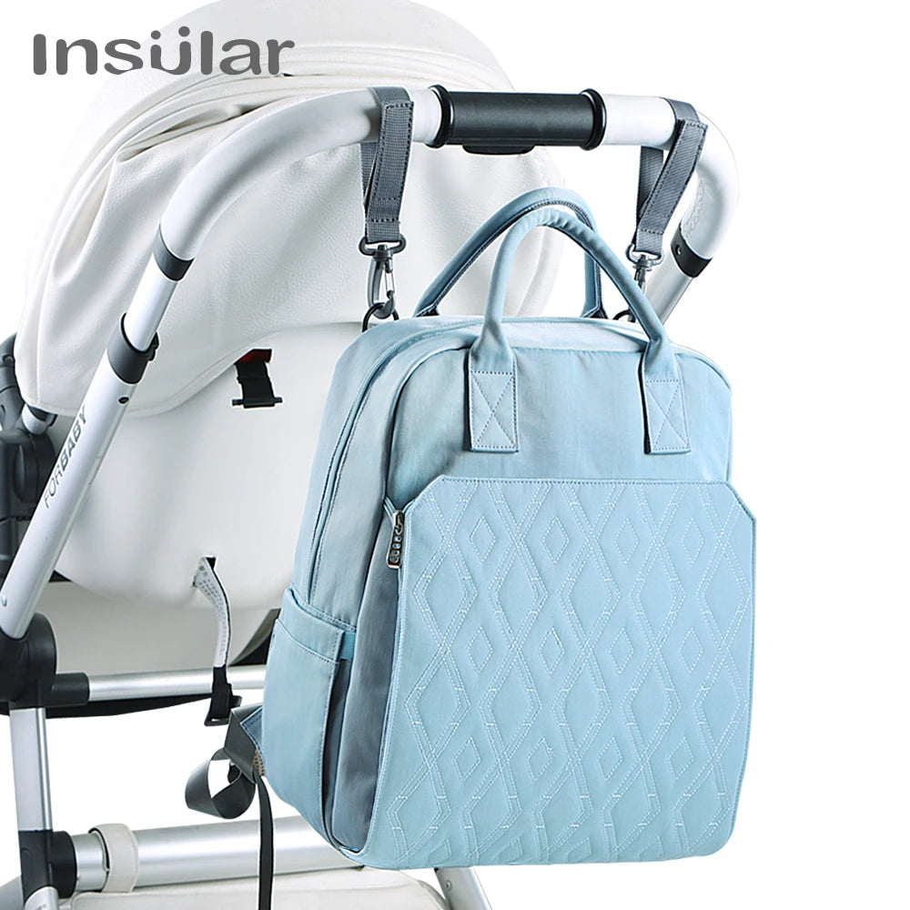 Large Capacity Baby Diaper Backpack That Converts To A Changing Pad for Travel Maternity Nappy Care Bag and Mommy Stroller Bag