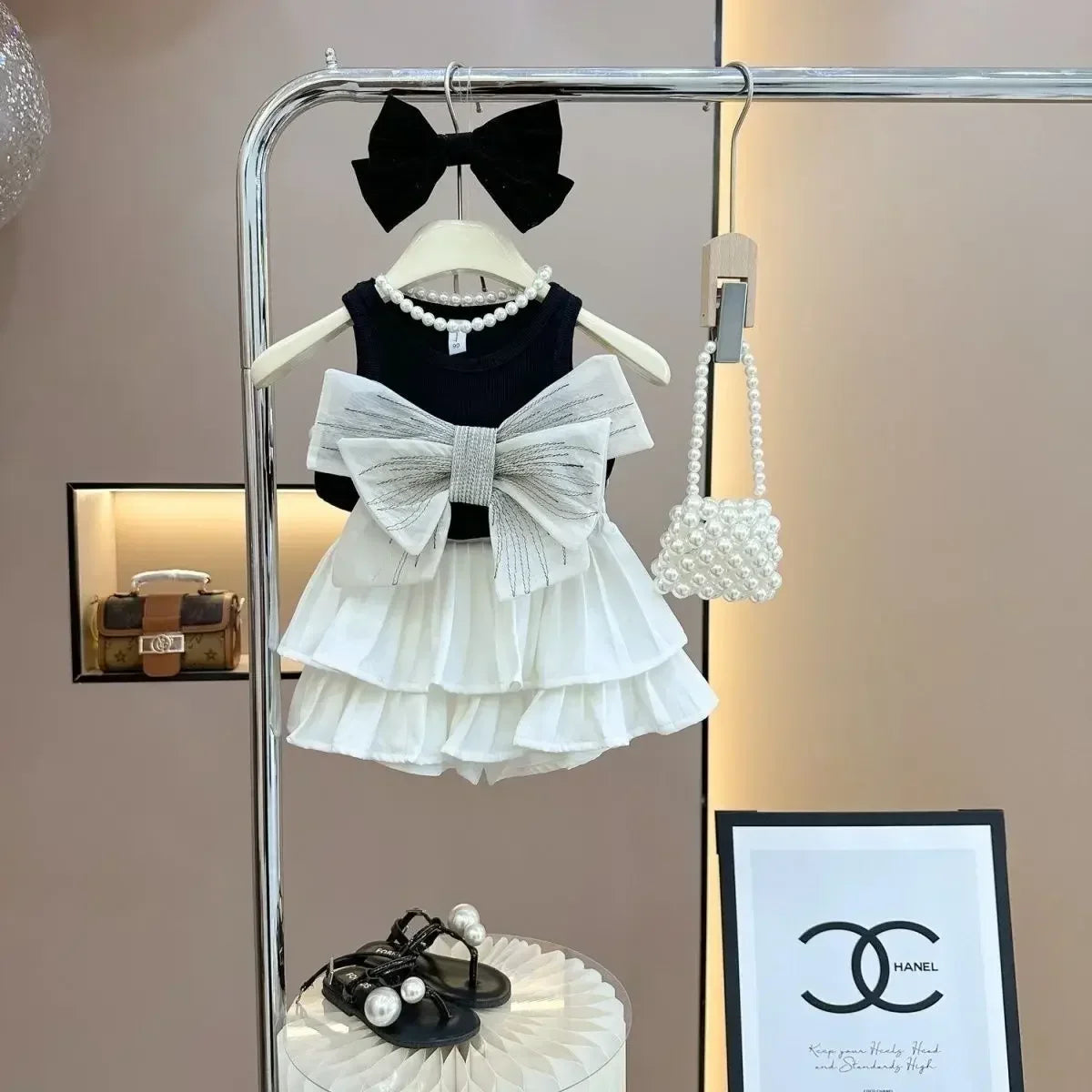 Baby Girls Summer Vest Shirts+cake Skirts Clothing Set Big Bowlegant Girl Kids Birthday Princess Suits Children Clothes