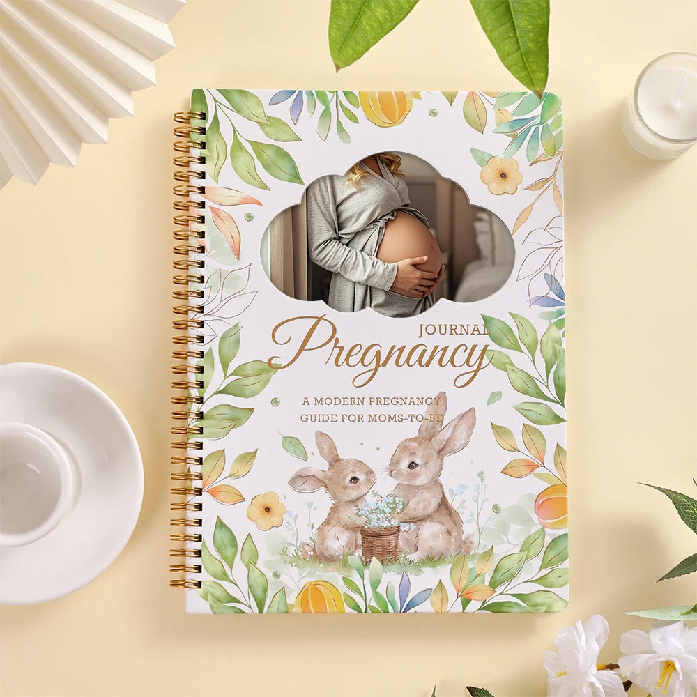 96 Sheets First-Time Mom Pregnancy Journal Memory Book with Weekly Planning & Sonogram Spaces Stickers Thoughtful Gift for Baby