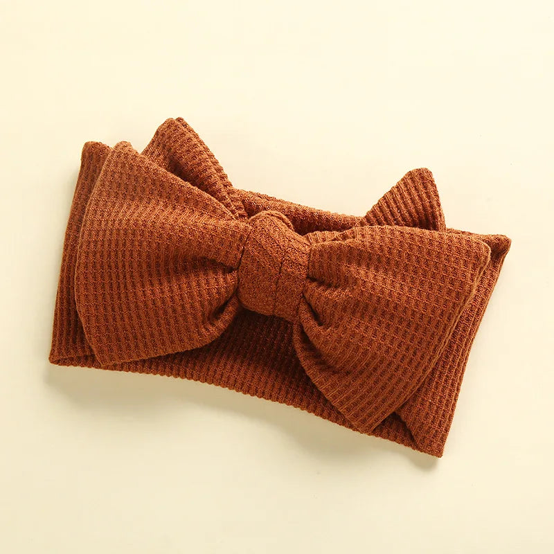 Baby Girl Hair Accessories Baby Headband Newborn Children's Headwear Knit Big Bow Double Layer Kids Hair Band Turban Headdress