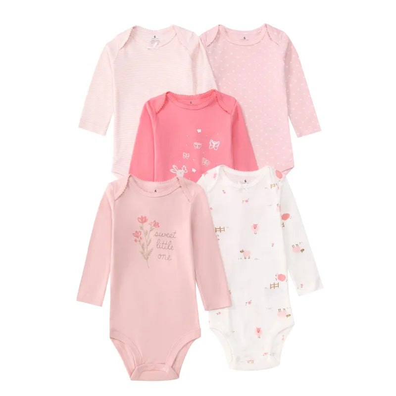 100% Cotton Soft Breathable Baby Bodysuits Long Sleeve Newborn Infant Boys Girls Onesies Rompers Bebe Clothes Baby Shower Gifts