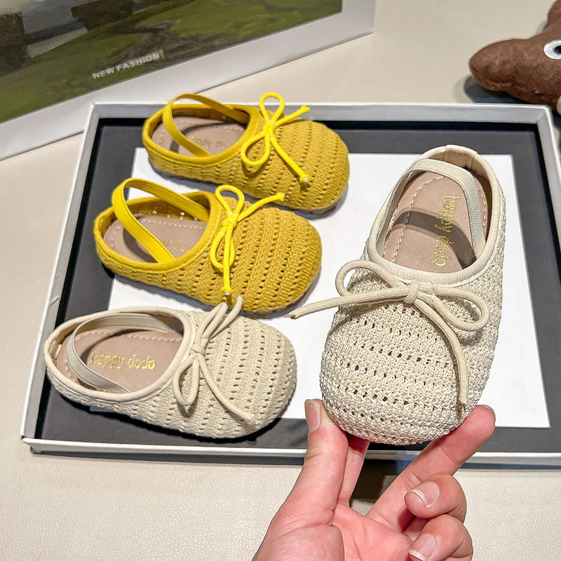 Kids Crochet Strap Sandals for Girls Summer New Anti-slippery Soft Sole Toddler Beach Shoes Pastel Colors Chic Outdoor Vacation