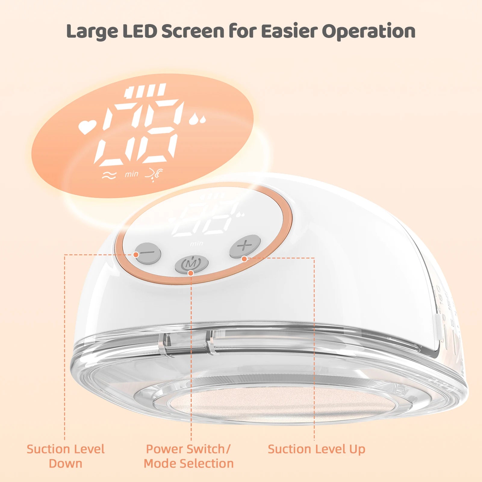 Wearable Breast Pump Hands Free Electric Breast Pump for Breastfeeding 4 Modes 12 Suction Level Low Noise Built-in Battery