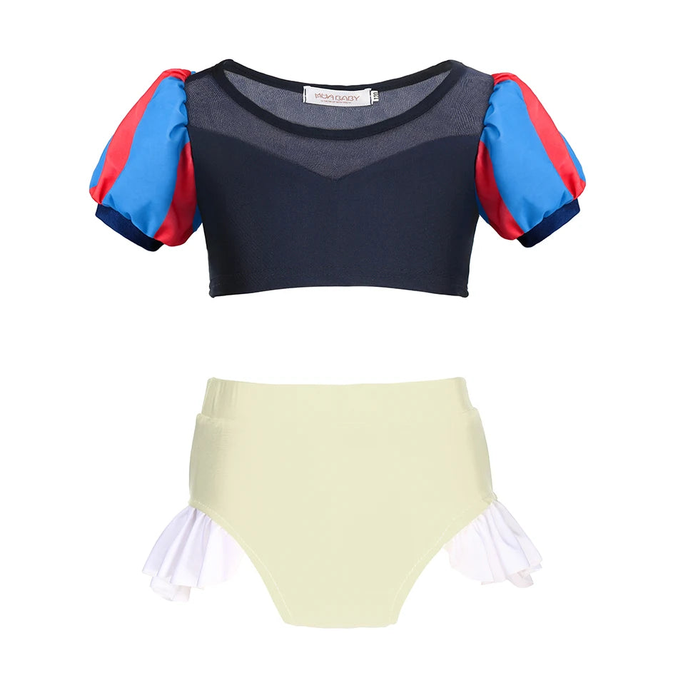 Baby girls swimsuit and kids beach swimsuit, Princess collection, 2 piece swimsuit