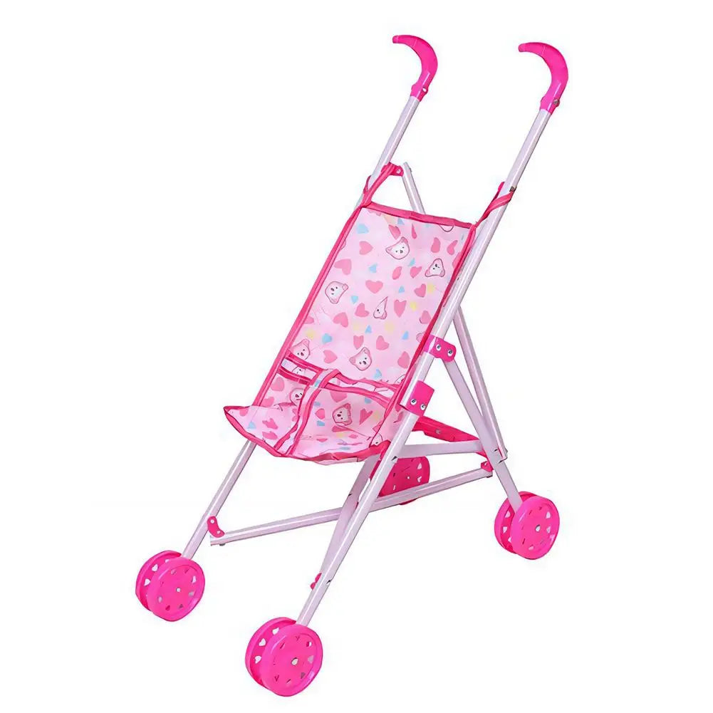Portable Doll Pram Strollers Toys Babies Doll Accessories With T-Shaped Belt Pretend Play Toys For Boys Girls Babies