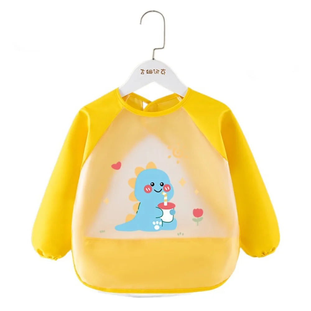 Waterproof Baby Feeding Bib Long Sleeved Dirt Proof Saliva Towel Burp Apron Comfortable Drool Towel Baby Bib Burp Clothes
