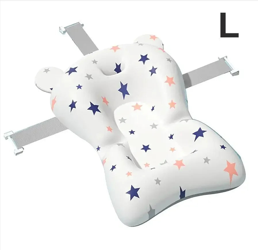 Baby Bath Seat Floating Water Pad Portable Foldable Baby Bathtub Pad Ajustable Bath Tub Shower Cushion Newborn Support Seat Mat