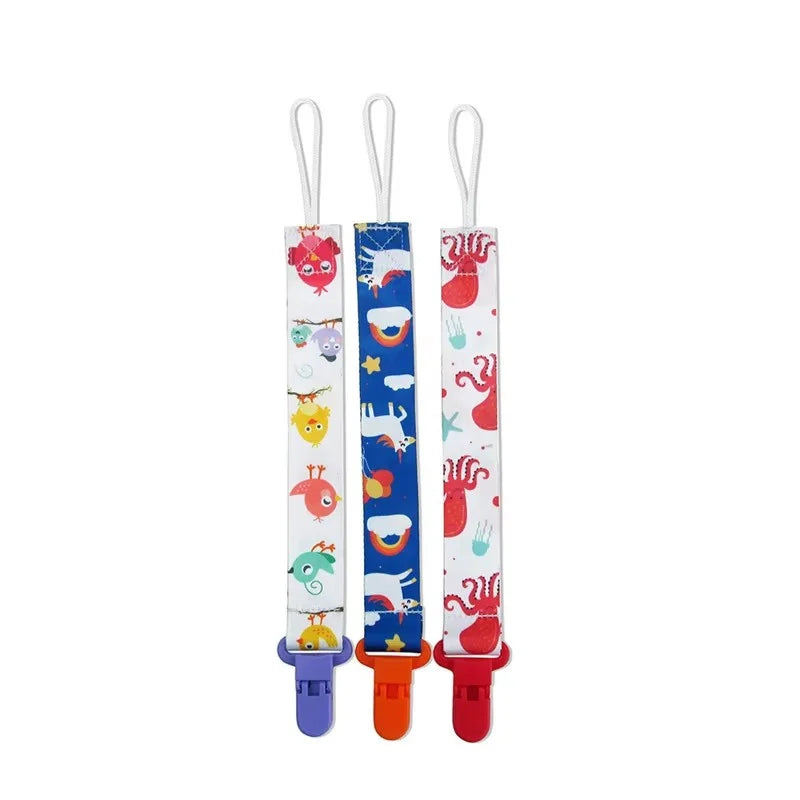 3pcs Baby Pacifier Chain Clips Soothers Ribbon Chupetas Universal Nipple Holder Leash Strap For Boys Girls Teething Accessories