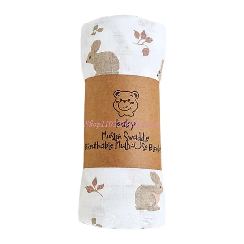 R6FD 120x110cm Swaddles Blanket for Newborns Breathable Cotton Baby Wrap Cloth Bath Towel Boys Girls Nursery Essential