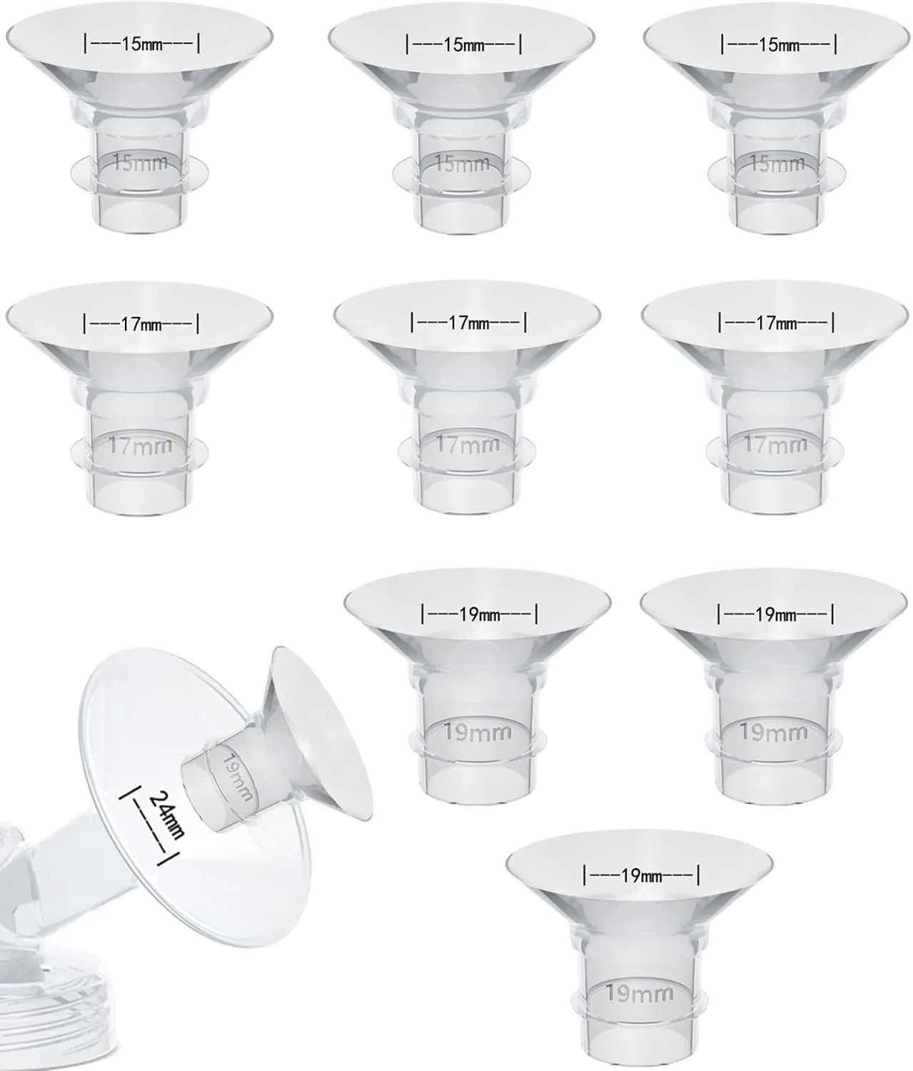 Breast Pump Accessories Flange Inserts 13/15/17/18/19/20/21mm Caliber Size Adaptor Converter Small Nipple Horn Adapter