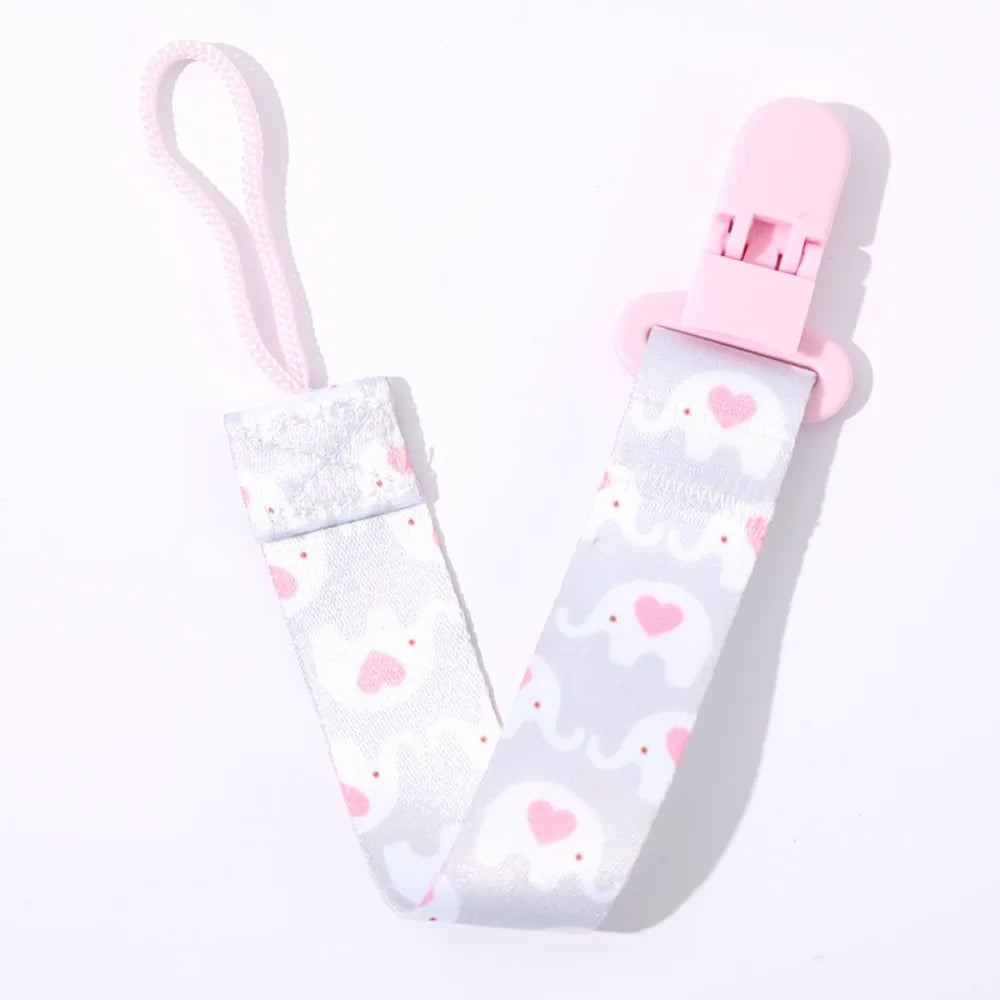 Cute Cartoon Baby Pacifier Clips Ribbon Anti-drop Buckle Strap Pacifier Chain Fixed Button Adjustable Dummy Clip