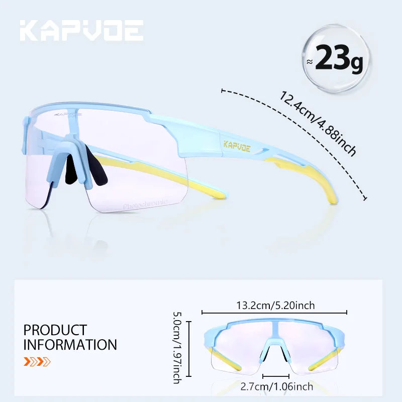 KAPOVE Photochromic Sunglasses Kids Outdoor Sport Glasses MTB Boys GirlRoad Bicycle Cycling Hiking Eyewear UV400 Camping Goggles