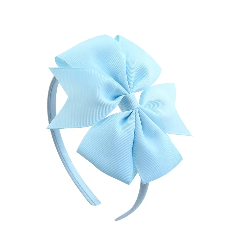 1 Piece Ribbon Handmade Hair Bows Hairbands for Baby Girls 20 Colors Cute Bowknot Solid Headband Headwear Baby Hair Accessories