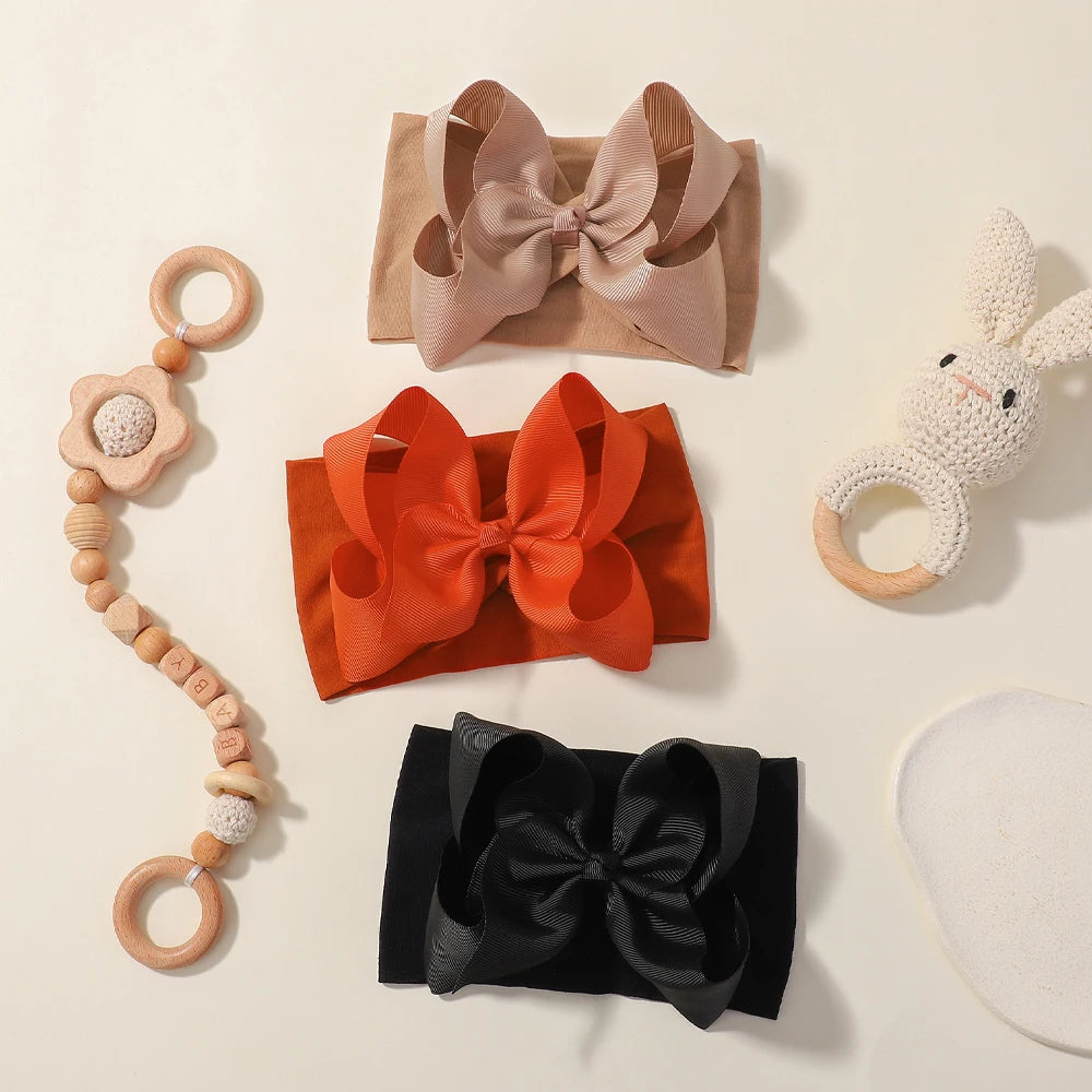 6/20PCS Soft Baby Headbands with 4.5 Inches Hair Bows Headwraps for Baby Girl Head Band Newborns Hair Accessories Hair Band