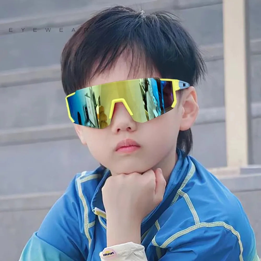 Children Cycling Sunglasses Boys Girls Fashion Trend Outdoor Sun Glasses Girls UV 400 Protection Lens Sports Eyewear for Kids