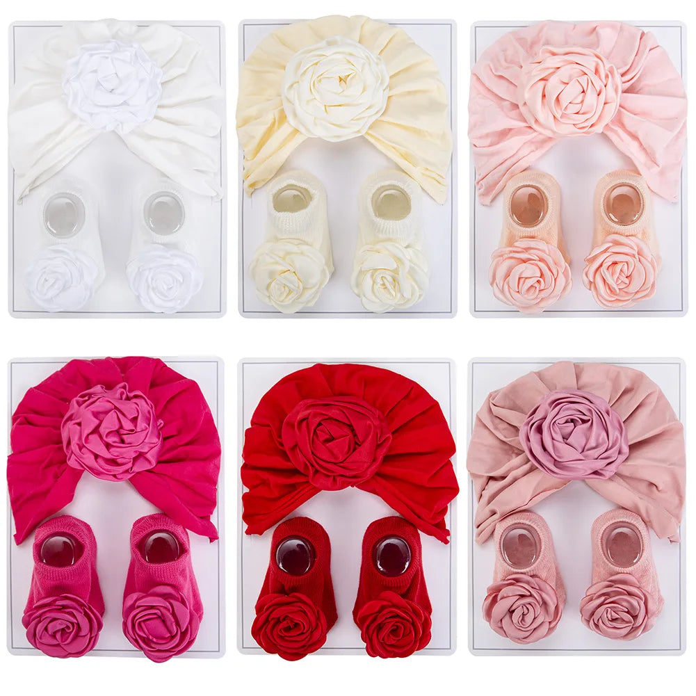 3Pcs/Lot Solid Satin Ruffled Knee Baby Socks 0-12M Soft Cotton Solid Toddler Boys Girls Bows Nylon Hairbands Long Sock Warm Leg