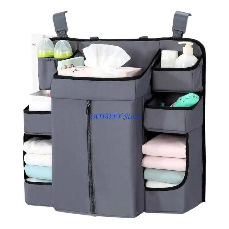 367A Cloth Diaper Holders With Adjustable Straps Multiple Layer Baby Bed Storage Bag For Toy Diapers Essential