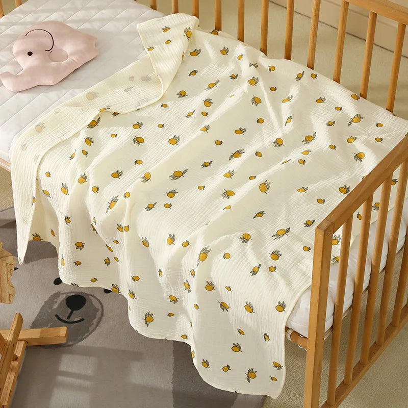 Baby Blanket Newborn Muslin Swaddle 2 Layer Cotton Bath Towel Summer Stroller Cover Wrap Gauze Toddler Sleep Blanket