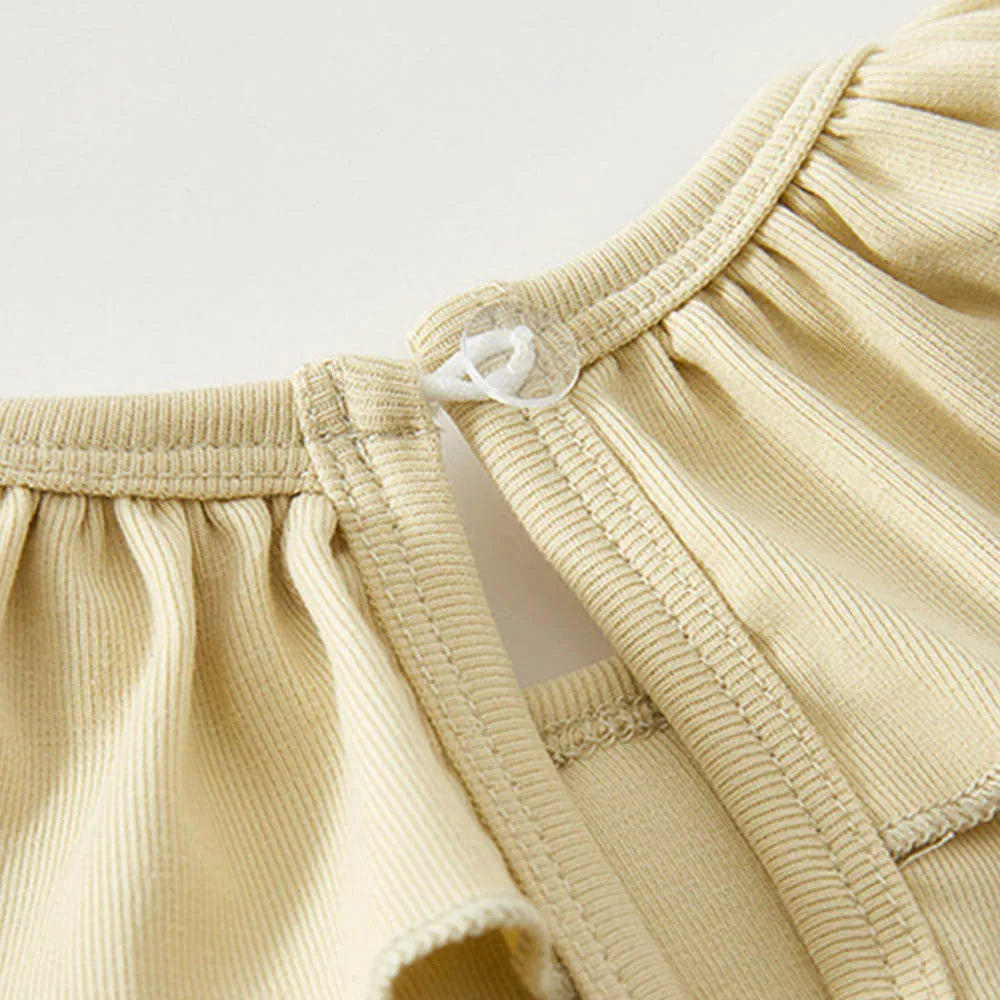 Newborn Baby Bodysuits Long Sleeve Solid Color Ruffles Spring Autumn 1st Birthday Infant Girl Romper Baby Clothes