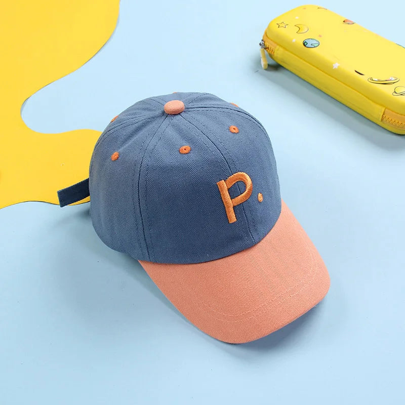 Spring Summer Letter Baby Baseball Cap Fashion Outdoor Sport Kids Sun Hat Adjustable Toddler Boys Girls Peaked Baby Turban Hats