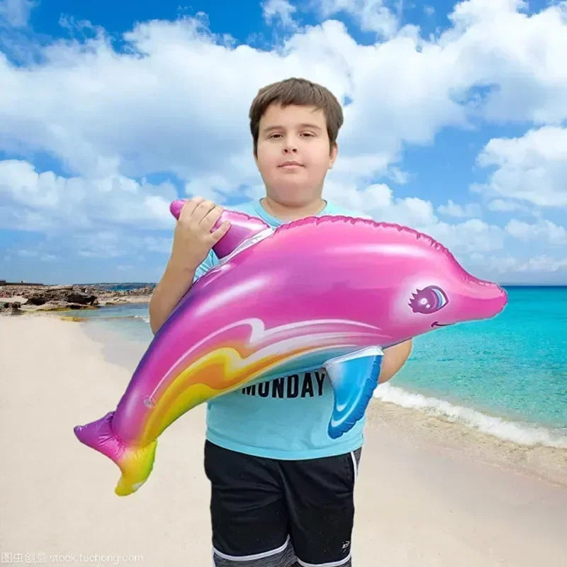 Swimming Pool Toy Colorful Inflatable Dolphin Inflatable Toy Beach Ocean Themed Party Float Water Sports Toys for Kids Gifts