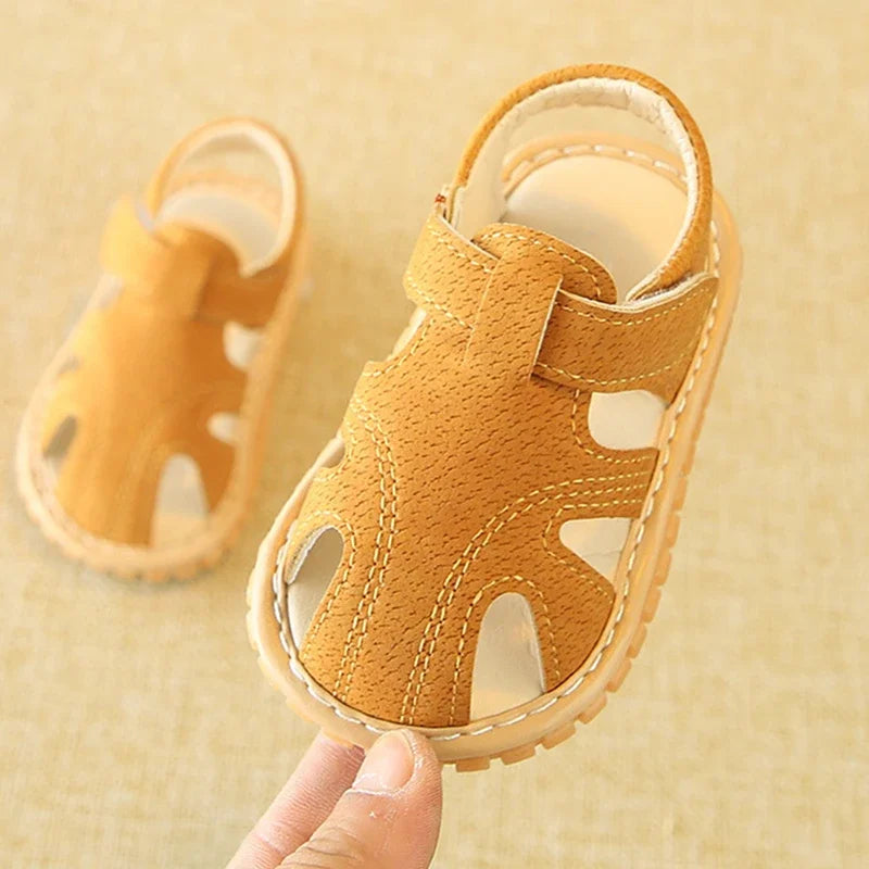 2025 Baby Sandals Toddler Boys First Walkers Newborn Girls First Shoes Indoor Soft Sole Infant Sandals Summer Beach Baby Shoes