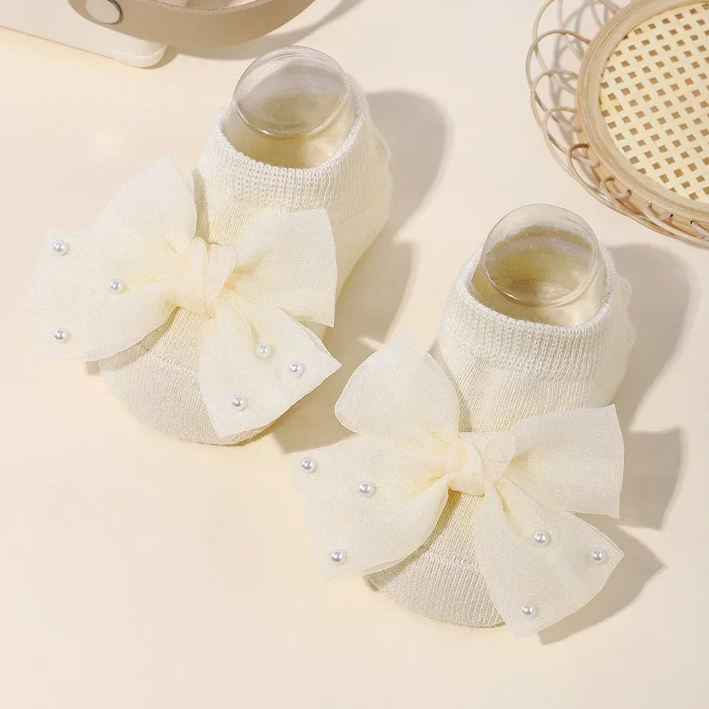 Pretty Newborn Baby Girls Socks Cute Flowers Toddler Princess Anti-skid Leather Soles Infant Soft Elastic Floral Sock Gifts