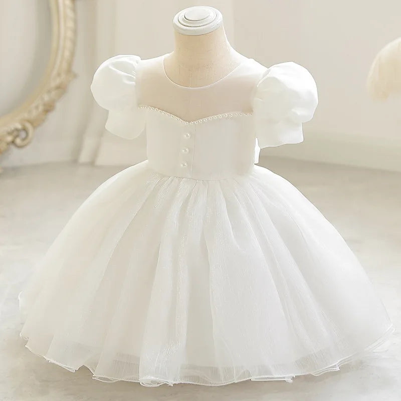 dress  girl's first birthday, a princess dress with puffed sleeves  summer baby girl rainbow gradient color dress for children
