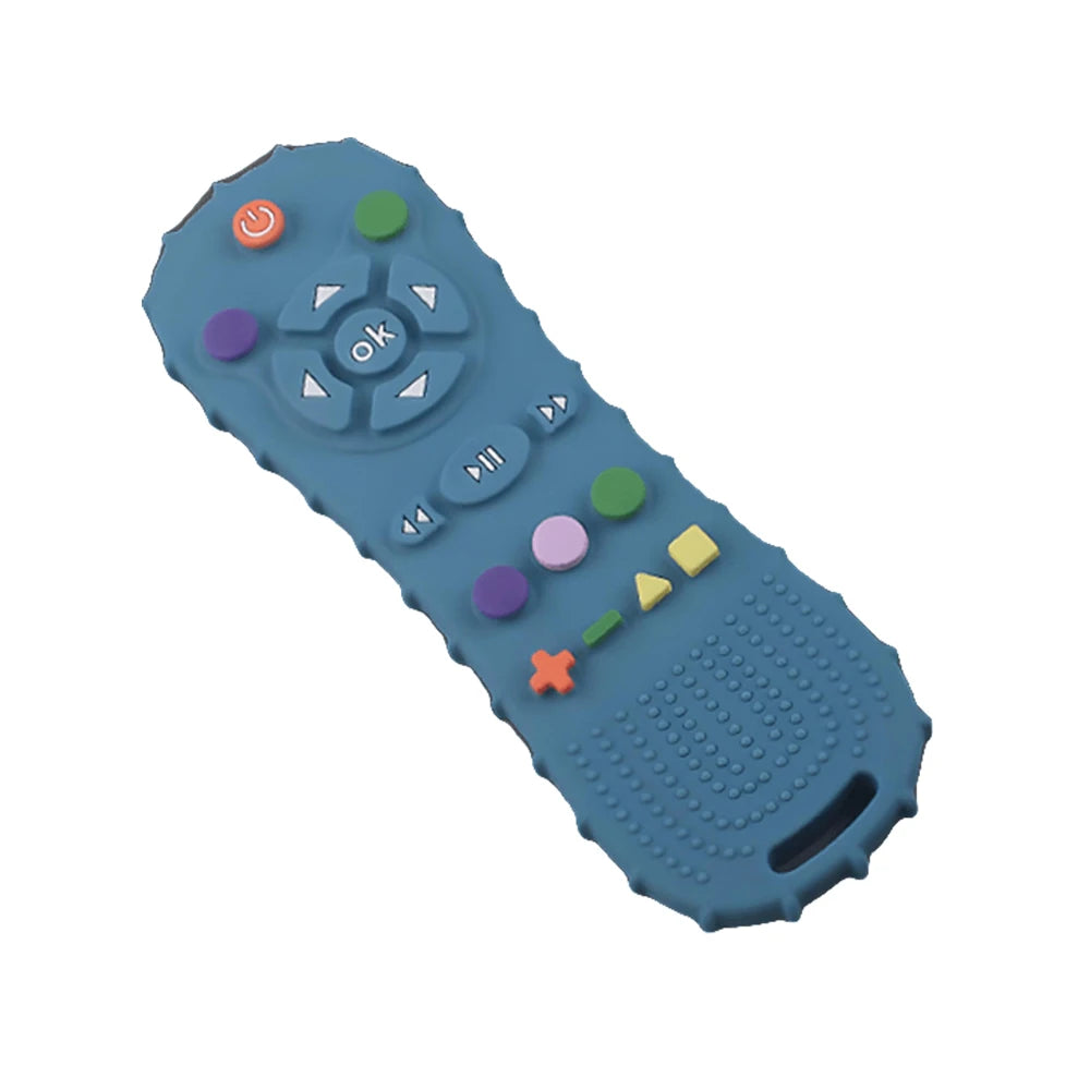 Baby teething toys, food grade silicone teether, suitable for babies over 6 months, TV remote control shape toddler chew toys