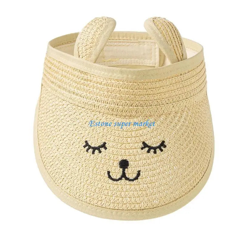 090B Summer Straw Folding Visor Baby Cap Adjustable Kids for Sun Hat for Boys Gi