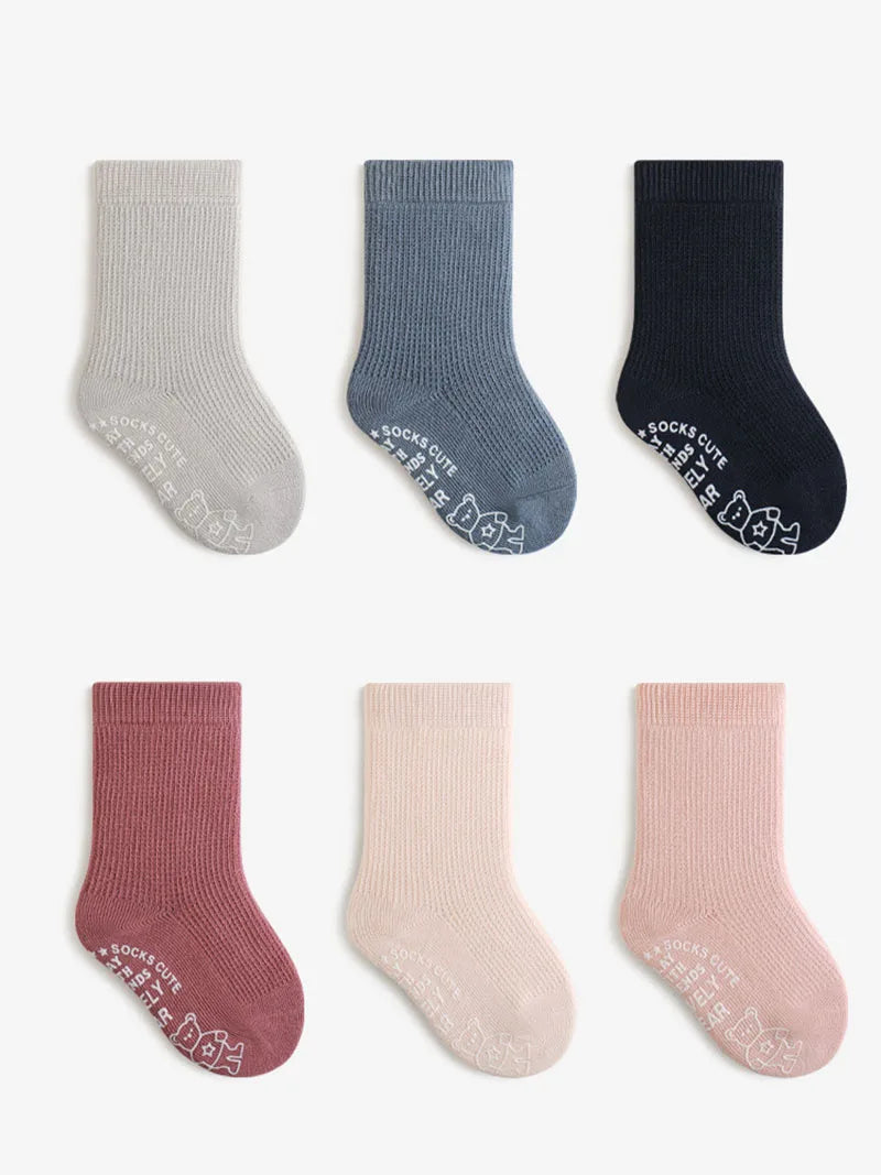 3 Pairs a Lot Spring New Baby Toddler Socks 0-5Y Non-Slip Antibacterial Soft Cotton 2026 Kids Socks for Boys Girls Accessories