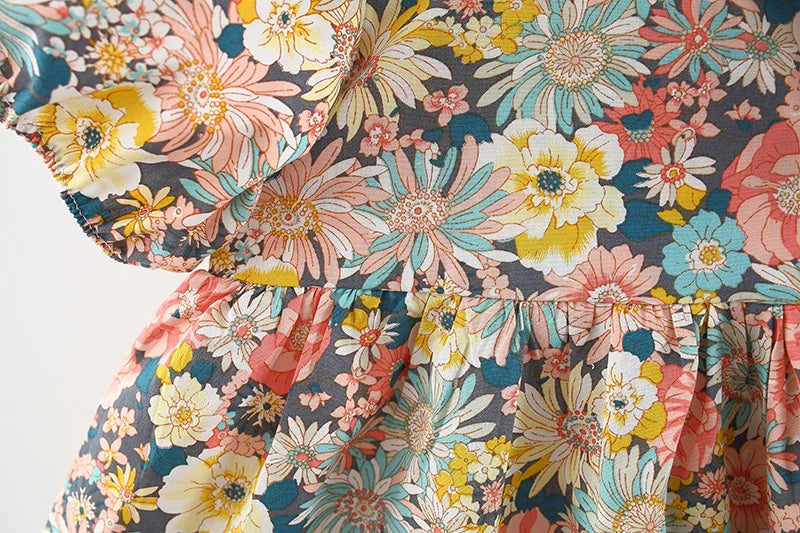 Toddler Baby Girls Clothes Summer Short Sleeve Floral Princess Birthday Dress Dresses For Girl Baby Clothing Thin Costume Dress