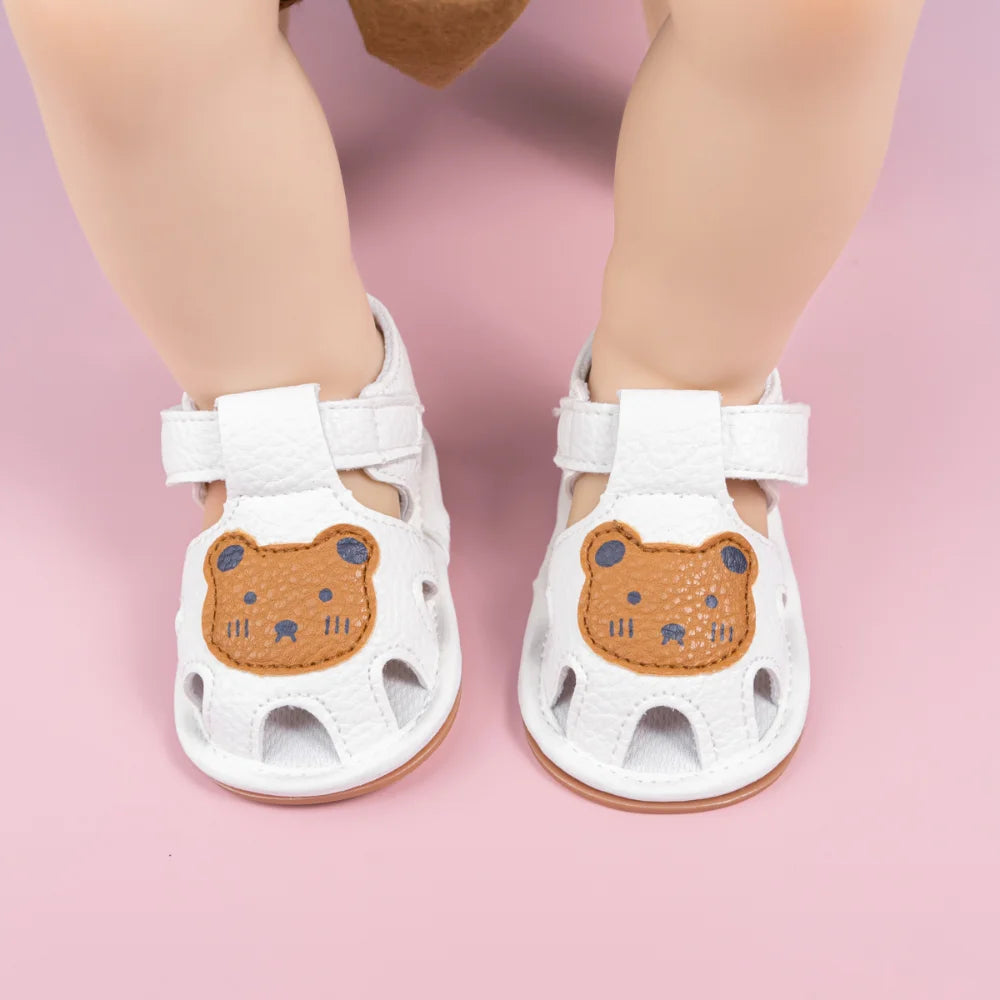 Summer Baby Toddler Shoes 0-18 Months Baby Soft Bottom Non-slip Head Wrapped Anti-collision Hundred Sandals Classic Bear Shoes