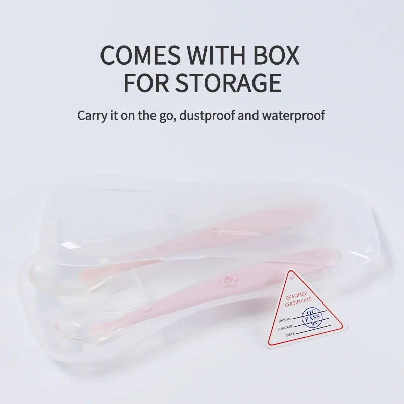 2 Pcs Baby Silicone Spoon Learning Spoon Set Stars Tableware Kids Soft Silicone Feeding Spoon Training Baby Reborn Silicone