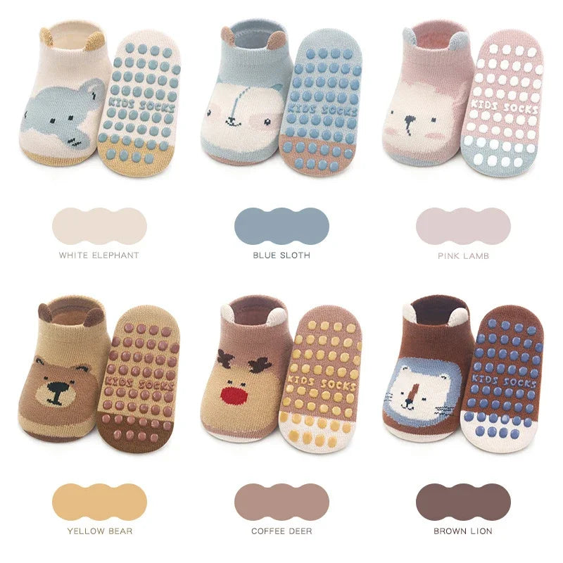 Cute Cartoon Animals Baby Socks Autumn Winter Baby Boys Girls Anti Slip Socks Soft Toddler Kids Floor Sock