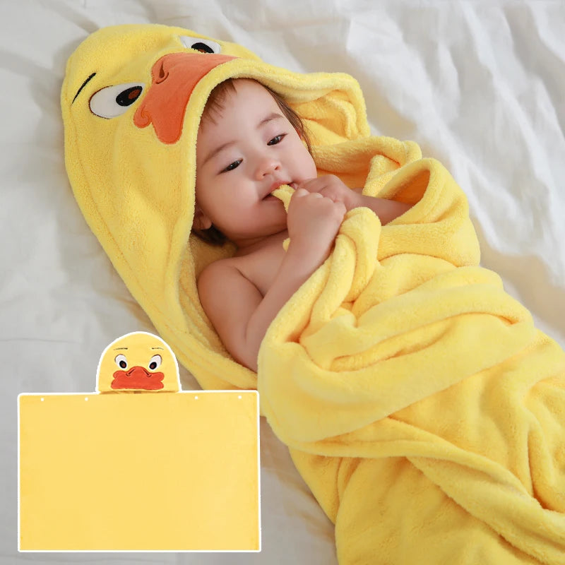 Baby Bath Towels Absorbent Shower Robe Hooded Towel Children Bathroom Bathrobe Kids Poncho Towel Newborn Items Blankets Swaddles