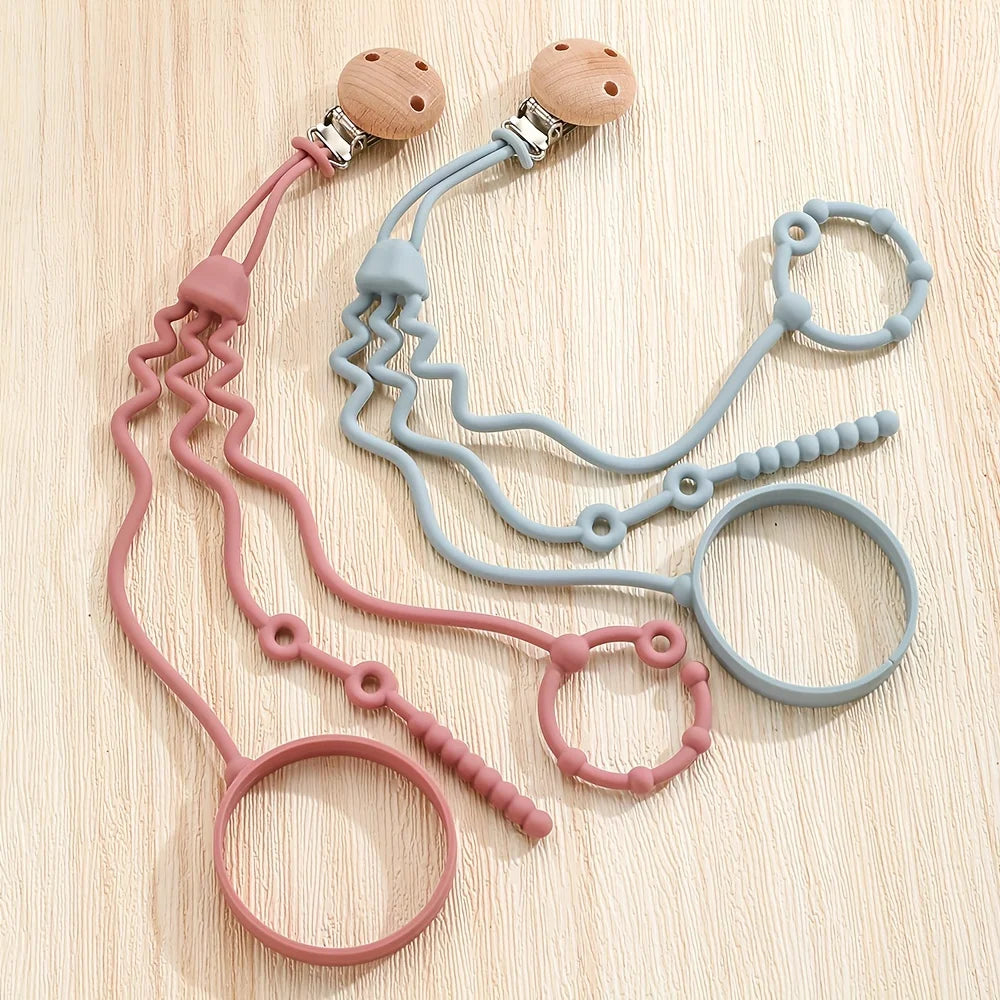 Silicone Pacifier Chain, Adjustable Pacifier Chain With Clip, Stroller Bottle Holder, Thanksgiving Day And Christmas Gifts