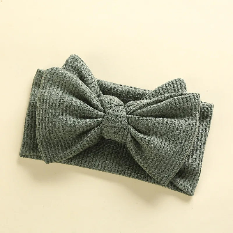 Baby Girl Hair Accessories Baby Headband Newborn Children's Headwear Knit Big Bow Double Layer Kids Hair Band Turban Headdress