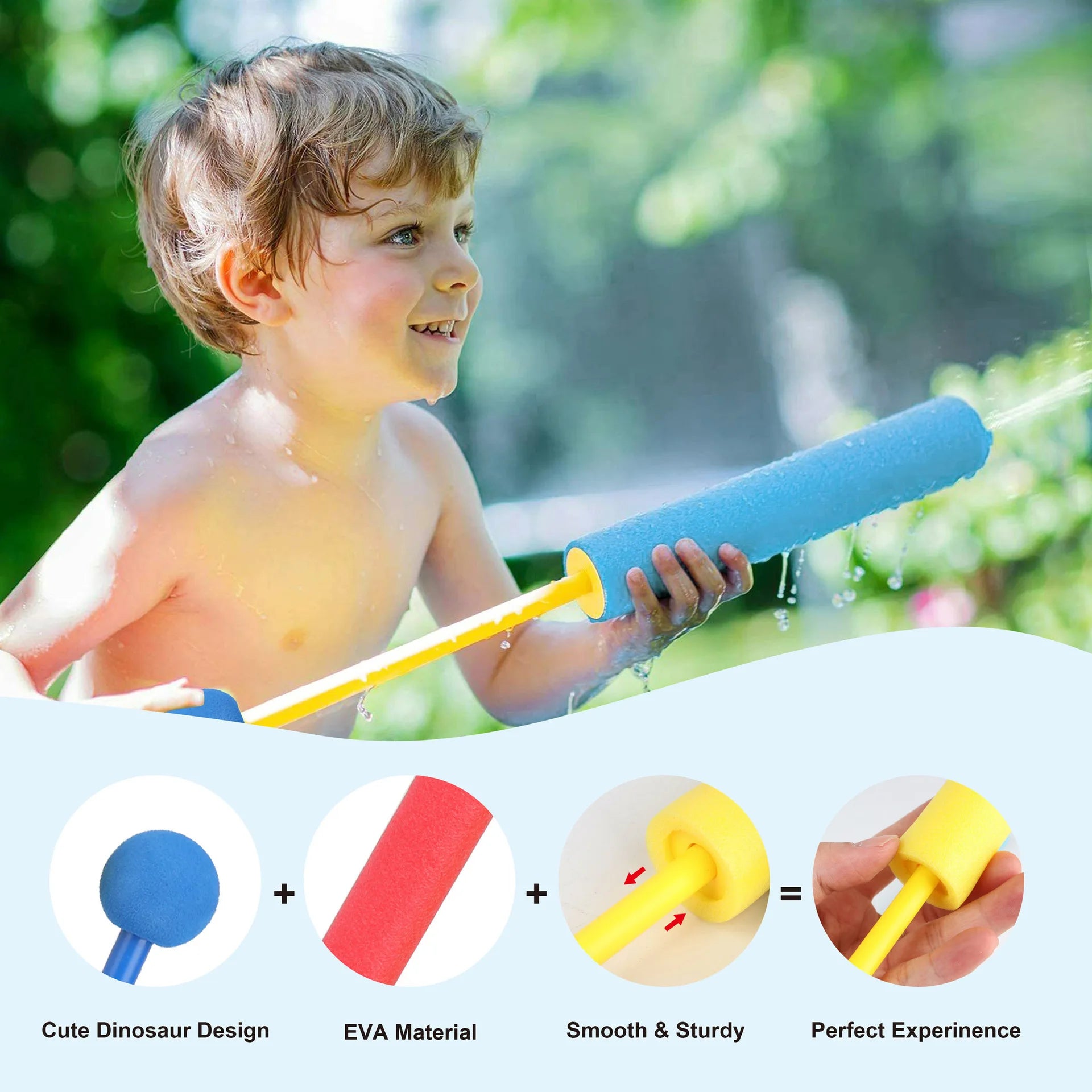 1 Piece of Kidsren's Toys, New Summer Pull-Out Water Cannon Kidsren's Mini Foam Water Gun, Outdoor Beach Water Cannon Toy, Suitable for Boys and Girls, Suitable for Various Holiday Gifts in Summer