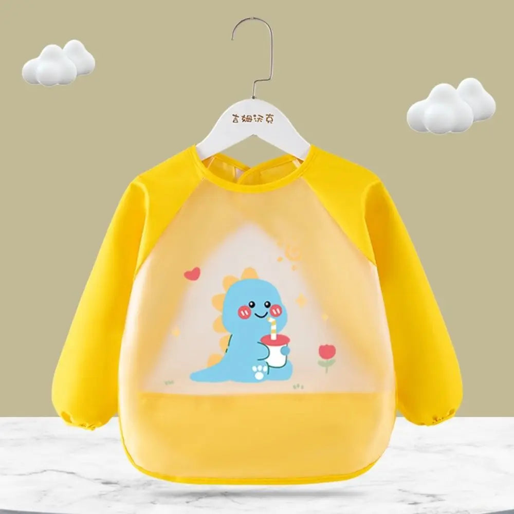 Waterproof Baby Feeding Bib Long Sleeved Dirt Proof Saliva Towel Burp Apron Comfortable Drool Towel Baby Bib Burp Clothes