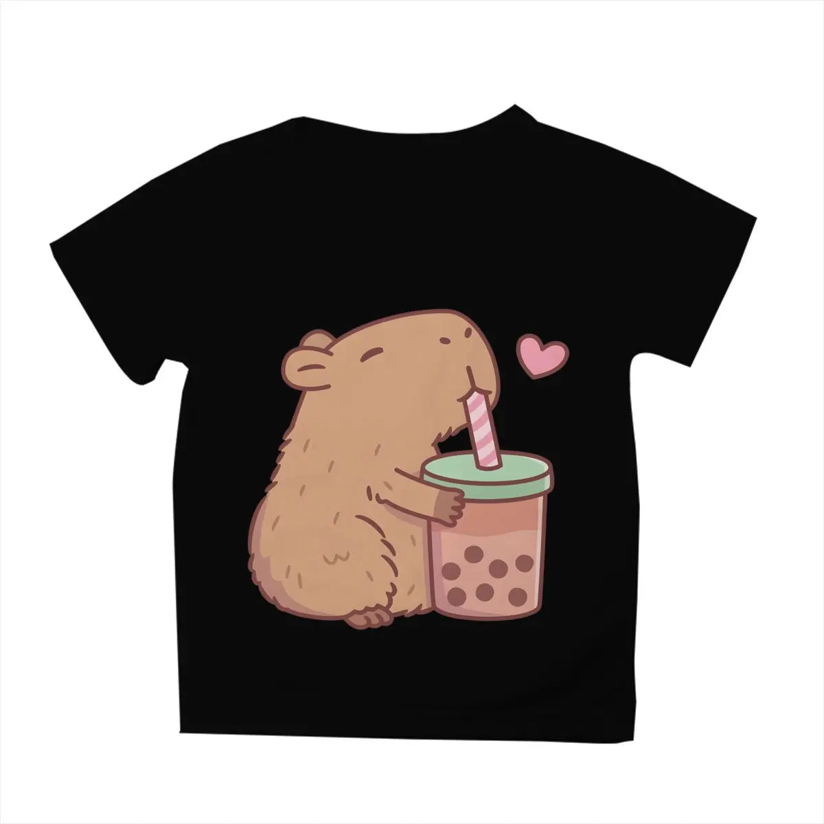 Kids Capybara Clothes Toddler Shirts Baby Boys Girls Short Sleeve Graphic Capibara Tee Striped Cotton Tops For Children Clothes