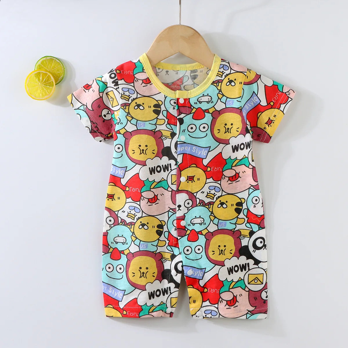 Baby Bodysuit 0-1 Years Cotton Jacquard Snap Closure Crawling Outfit Simple and Trendy Lightweight Romper