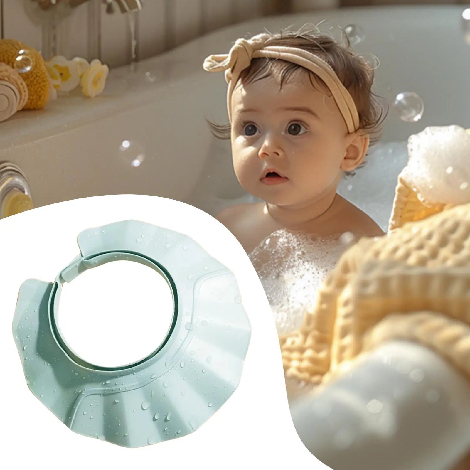 Bath Visor For Toddler Baby Adjustable Shower Cap Splash-Proof Adjustable Shampoo Shower Protection Hat Baby Hair Wash Hat