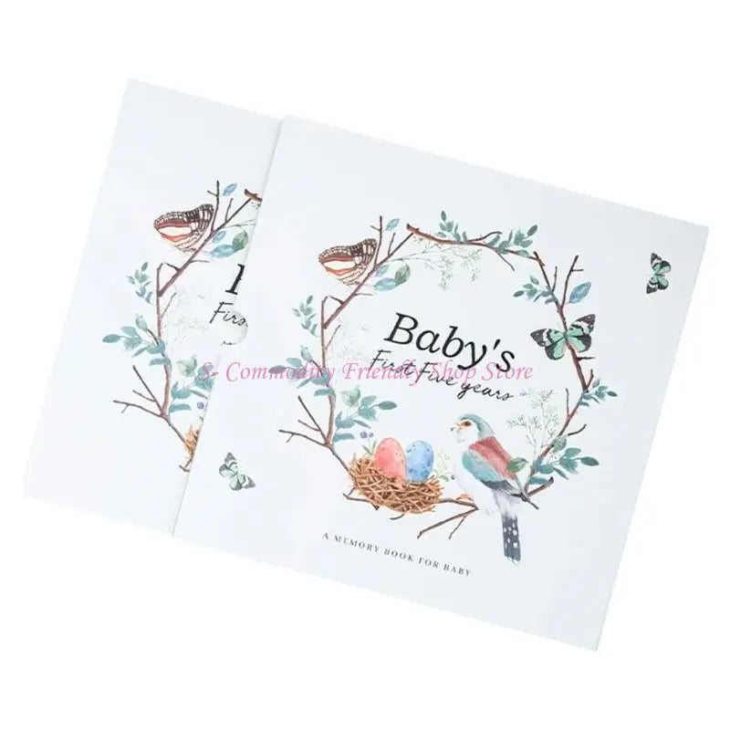 85AE Baby Memory Book Milestones Scrapbook For First Steps Handprints Journal