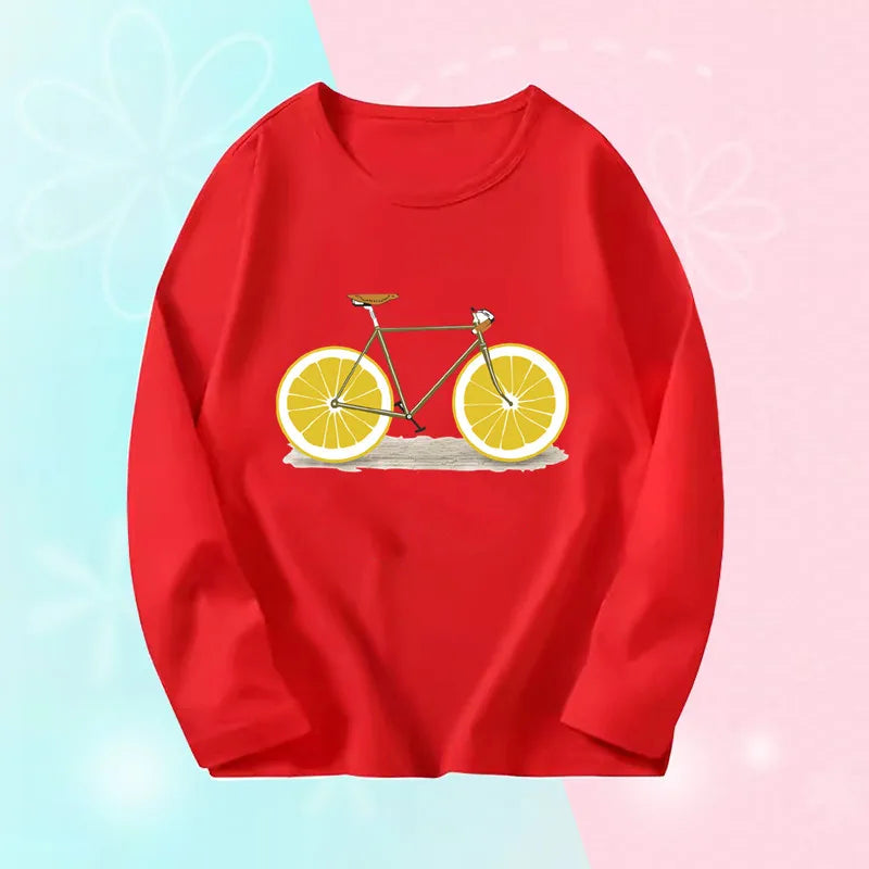 Toddlers Autumn T-shirts For Girl Long Sleeve Cute Tee Shirts Biggirl Casual T-shirts Little Girl Cotton Spring T-shirts
