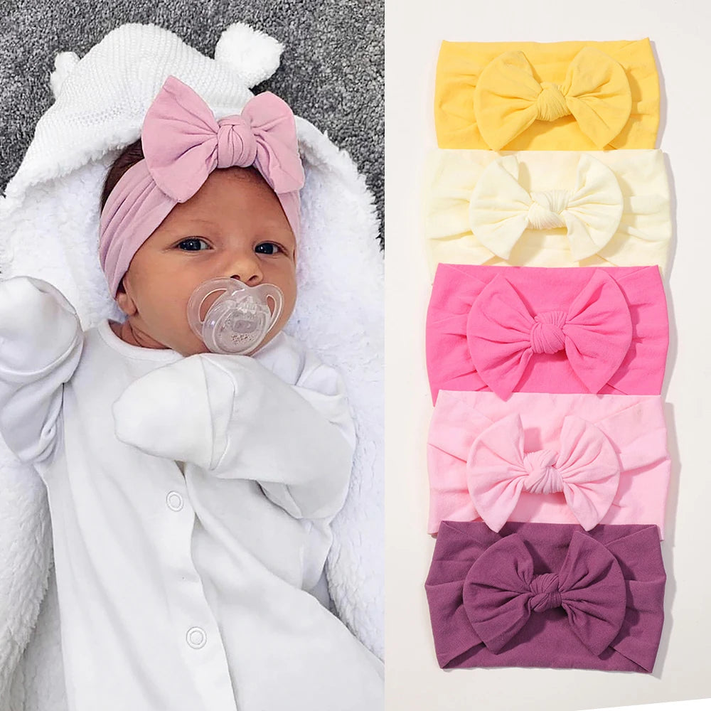 5Pcs/Set Baby Headband Cute Bowknot Newborn Girls Hair Band Soft Elastic Kids Hair Accessories