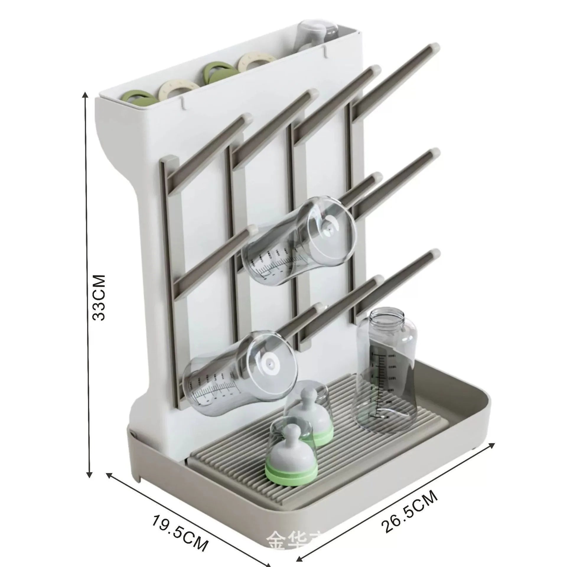 Baby Bottle Drying Rack - Multi-Level Dish Drainer with Brush Holder, Milk Bottle Sterilizer Stand & Storage Organizer