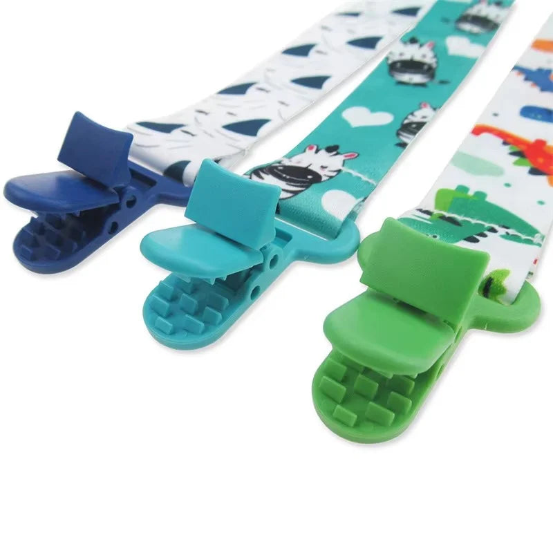 3pcs Baby Pacifier Chain Clips Soothers Ribbon Chupetas Universal Nipple Holder Leash Strap For Boys Girls Teething Accessories