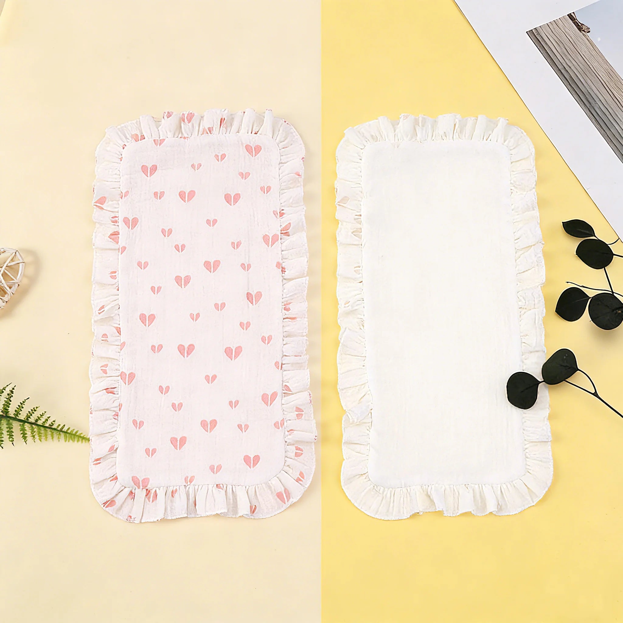 2-Pack Soft Cotton Baby Burp Cloths Bibs for Feeding Time Baby Care Essentials